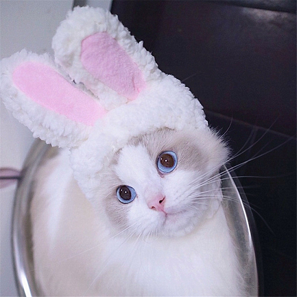 Funny Easter Cute Costume Easter Cap Bunny Rabbit Hat with Ears for Cats and Small Dogs Pets Costume Accessories Birthday Photo 