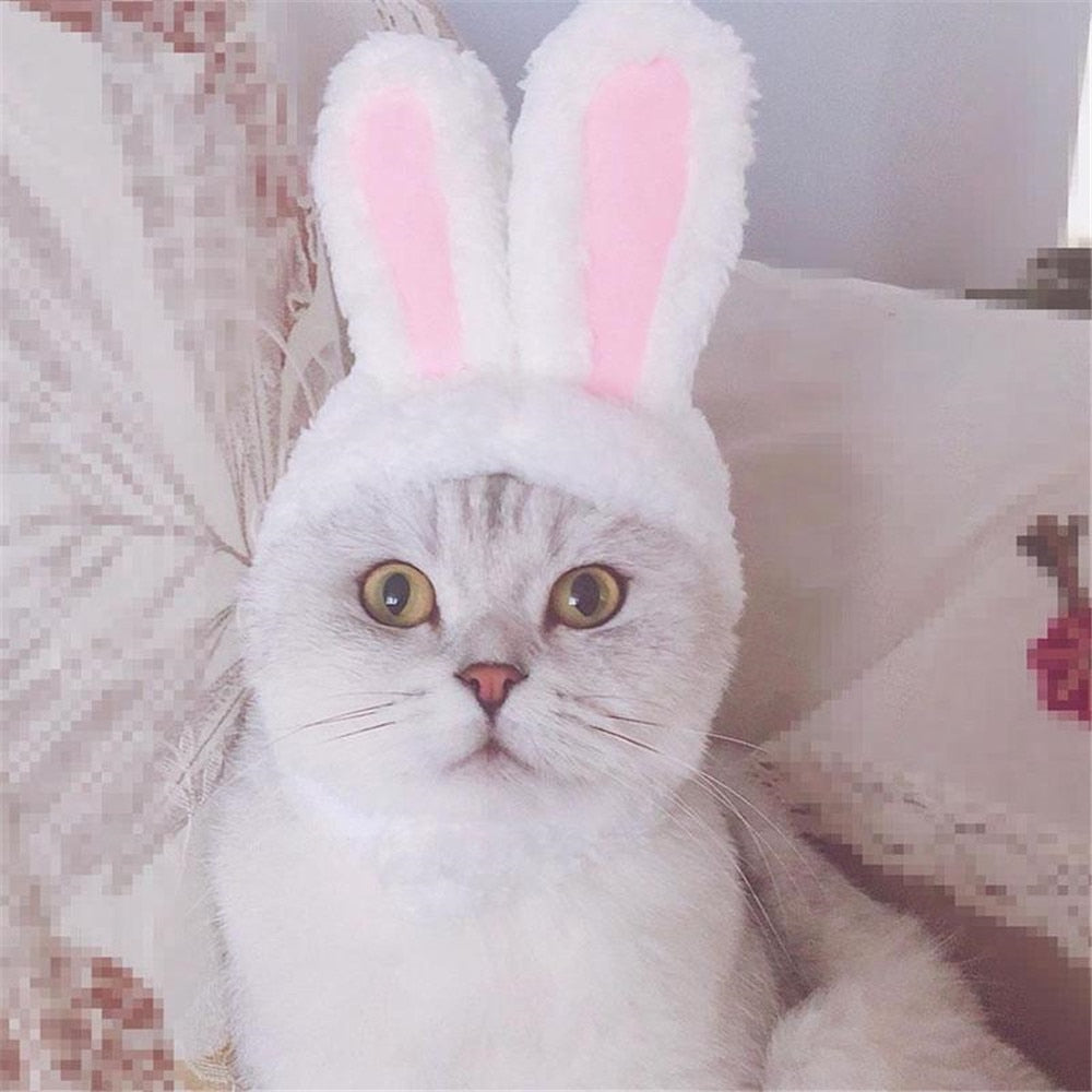 Funny Easter Cute Costume Easter Cap Bunny Rabbit Hat with Ears for Cats and Small Dogs Pets Costume Accessories Birthday Photo 