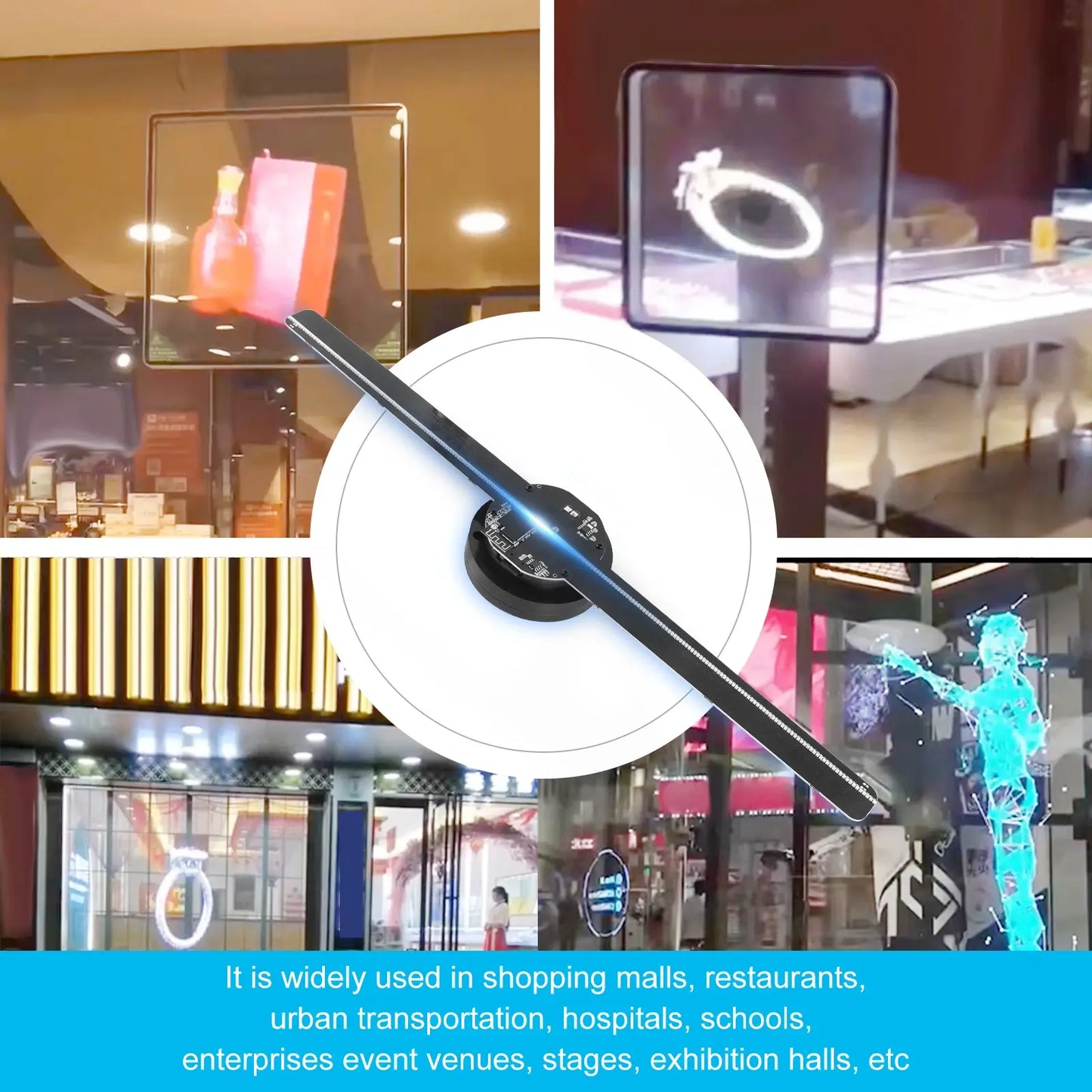 3D Holographic Projectors LED Fan