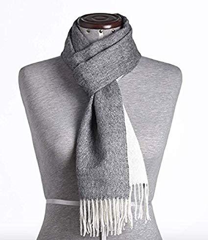 Great Natural Alpaca 100% Baby Alpaca scarf grey-white color 