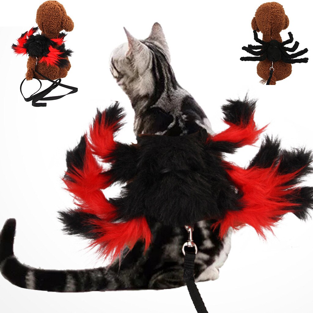 Pet Clothes Cat Dog Costume Halloween Dress Up Spider Chest Strap Art Nature Home Decor Halloween Decoration