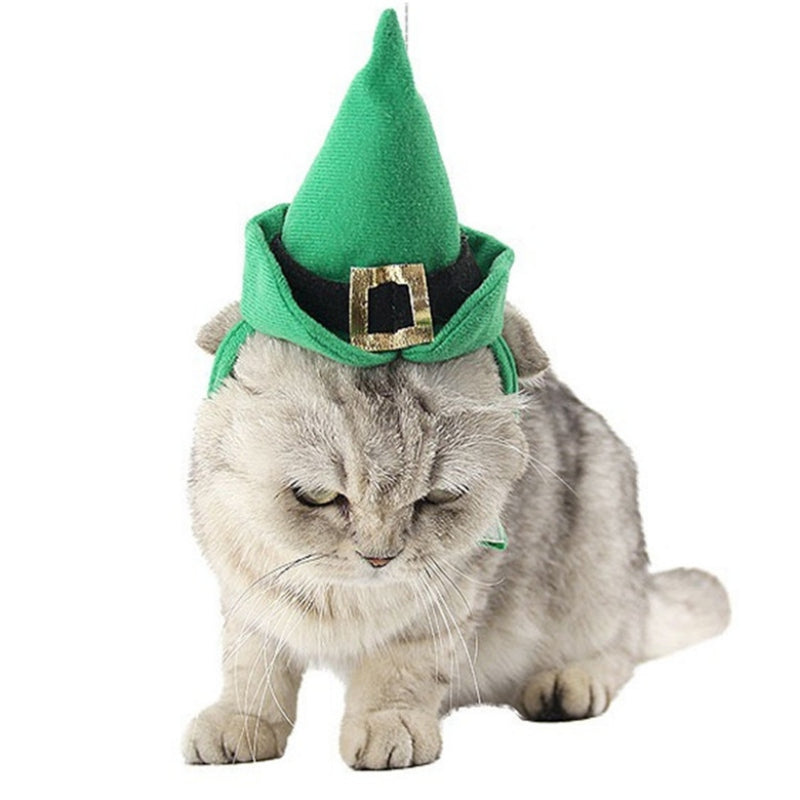 Polyester Pet Cone Hat And Collar Set For Christmas Dogs Cats Festival Decoration Costume Chrismas Cosplay Dress Up For Dog Cat 