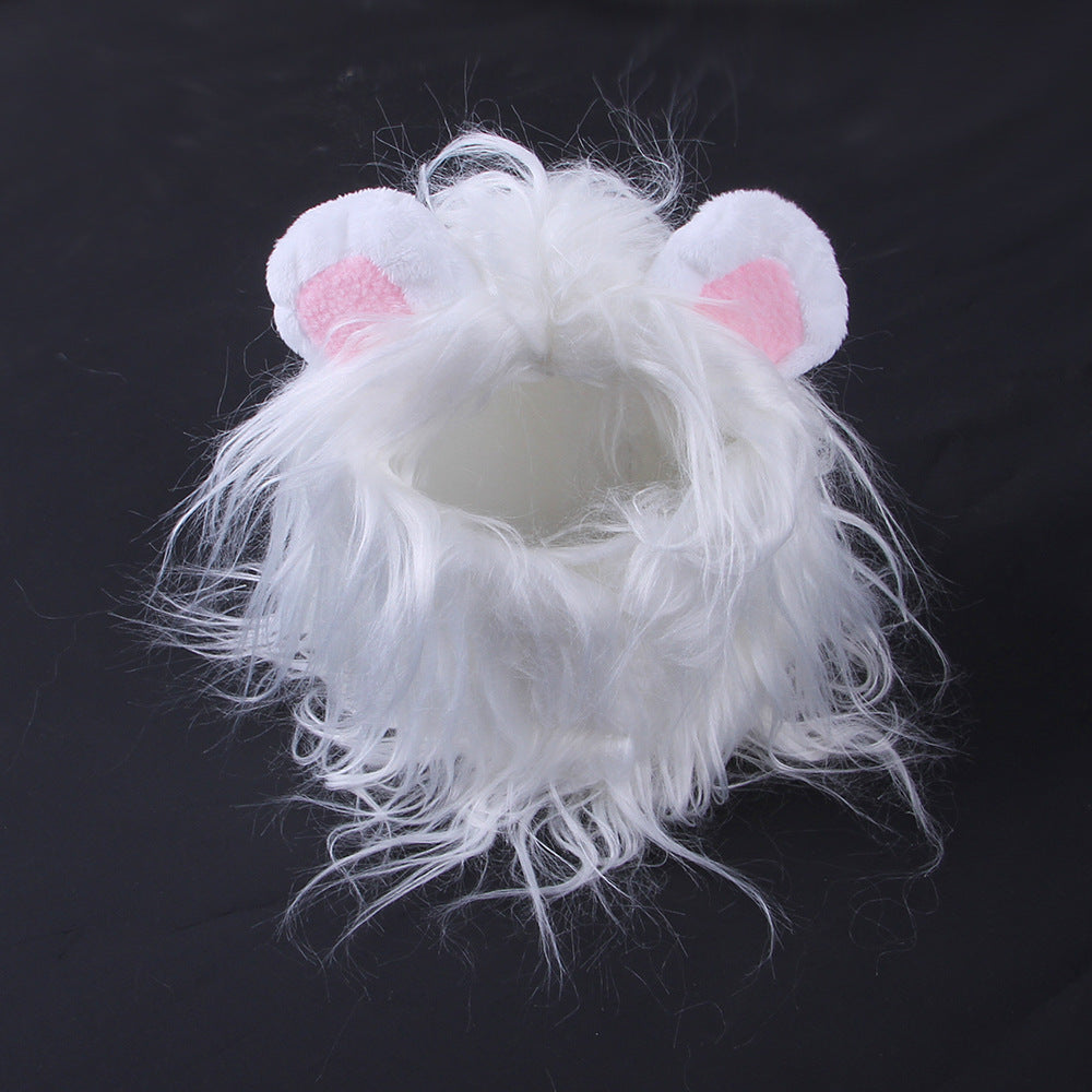 Headdress Wig Hat Pet Dog Cat Headgear Puppy Cat Costume Lion Headgear