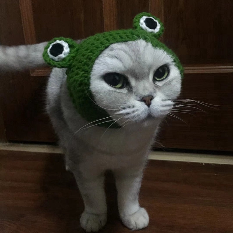 Dogs Cat Frog Styling Decorative Cap Casual Cotton Cap Pet Products Handmade Costume Festive Party Head Ornament