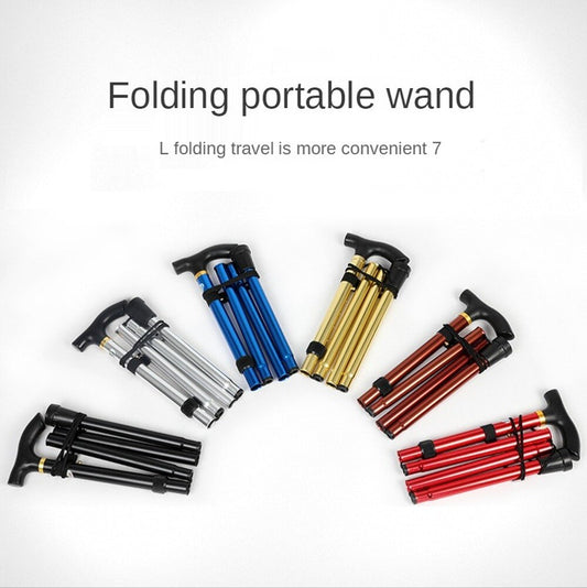 Lightweight Foldable Foldable Quick Lock Trekking Rod Hiking Pole Cross-country Running Cane Aluminum Foldable Cane