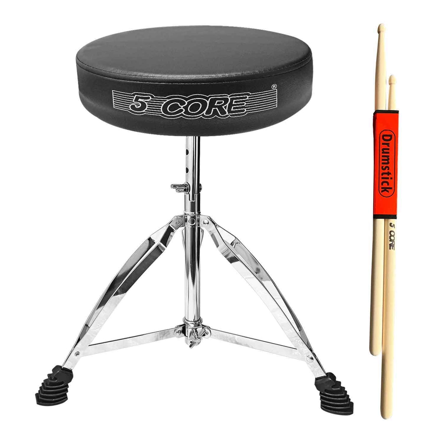 5Core Drum Throne Padded Adjustable Guitar Stool Drummer Seat for