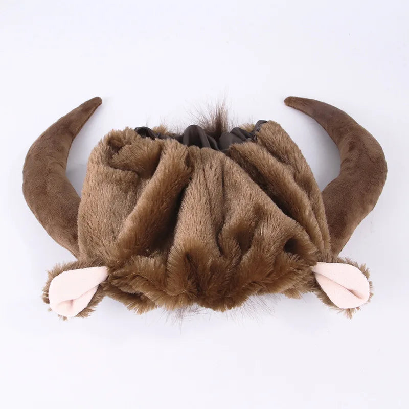 Funny And Cute Pet Dog Costume Bull Mane Wig Hat Hat