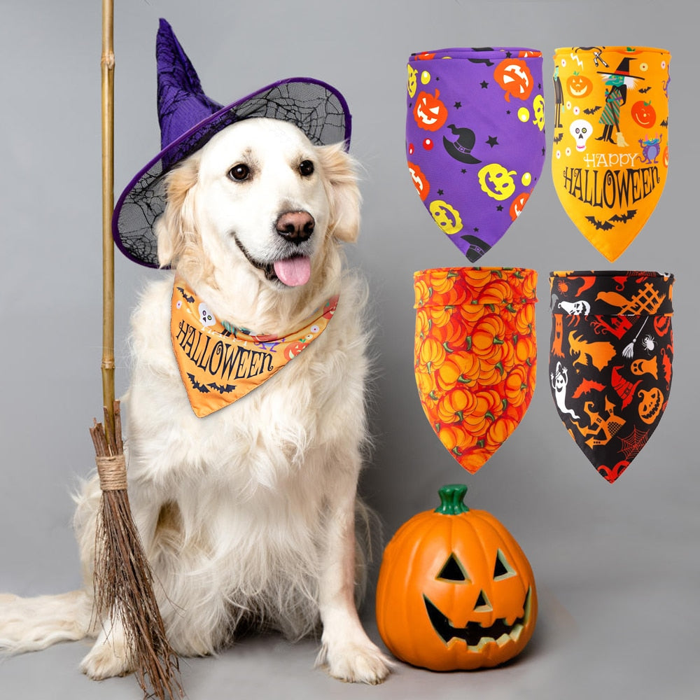 Halloween Dog Cat Bandana Collar Scarf Pet Dog