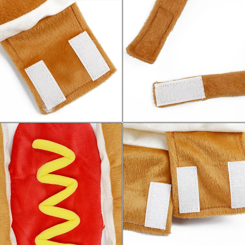 Keep Warm Funny Dog Clothes Creative Sausage Dog Costume Practical Hot Dog Clothes Halloween Christmas Party Pet Products