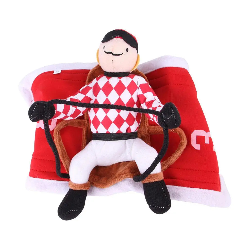 Pet Dog Santa Claus Riding Costume Pet Clothing Flannel Saddle-shaped Pet Cats Dogs Clothes