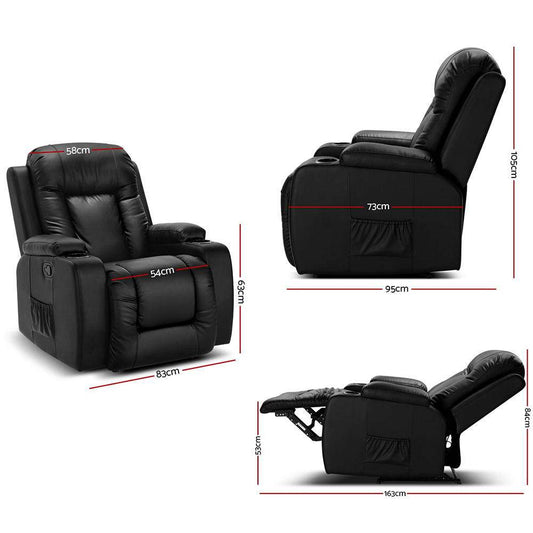 Artiss Electric Massage Chair Recliner Luxury Lounge Sofa Armchair