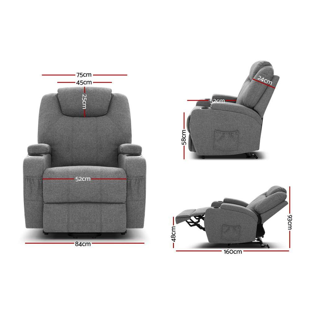 Artiss Electric Massage Chair Recliner Sofa Lift Motor Armchair