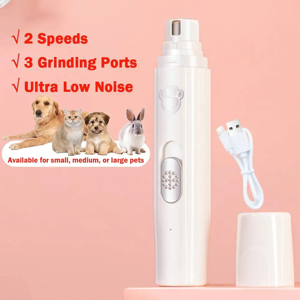 Dog Nail Drill 2-Speed ​​Electric Rechargeable Pet Nail Trimmer Painless 