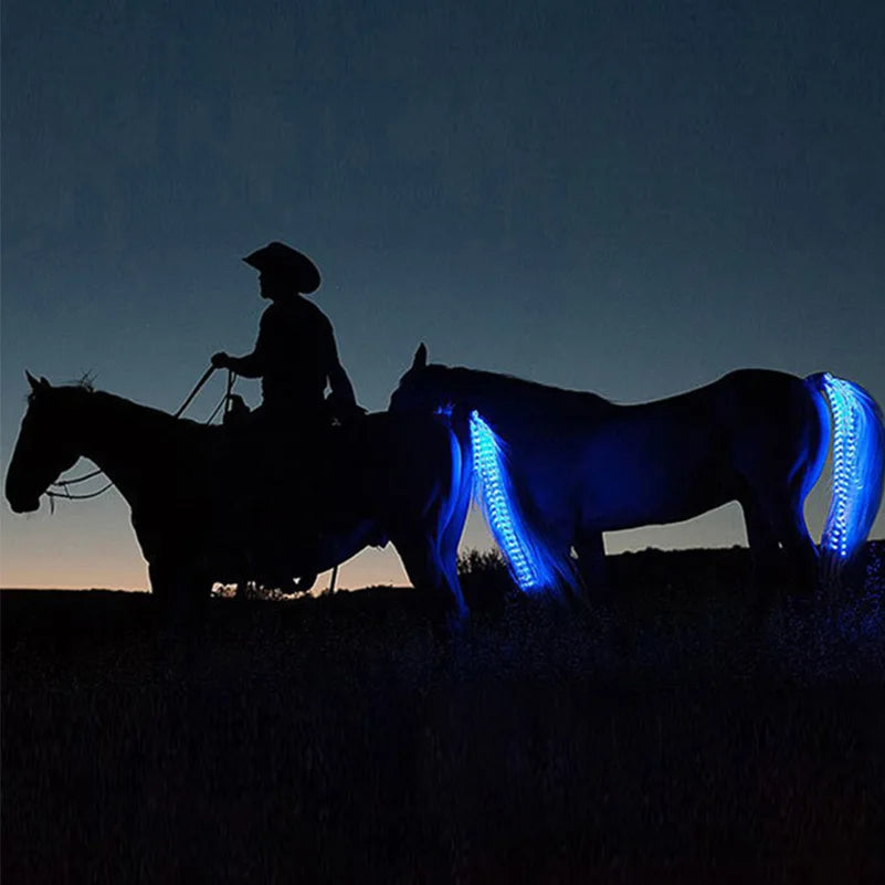 New 100 cm Long LED Horse Riding Tails Decoration Luminous Tubes Horses Riding Equestrian Saddle Halters Horse Care Products