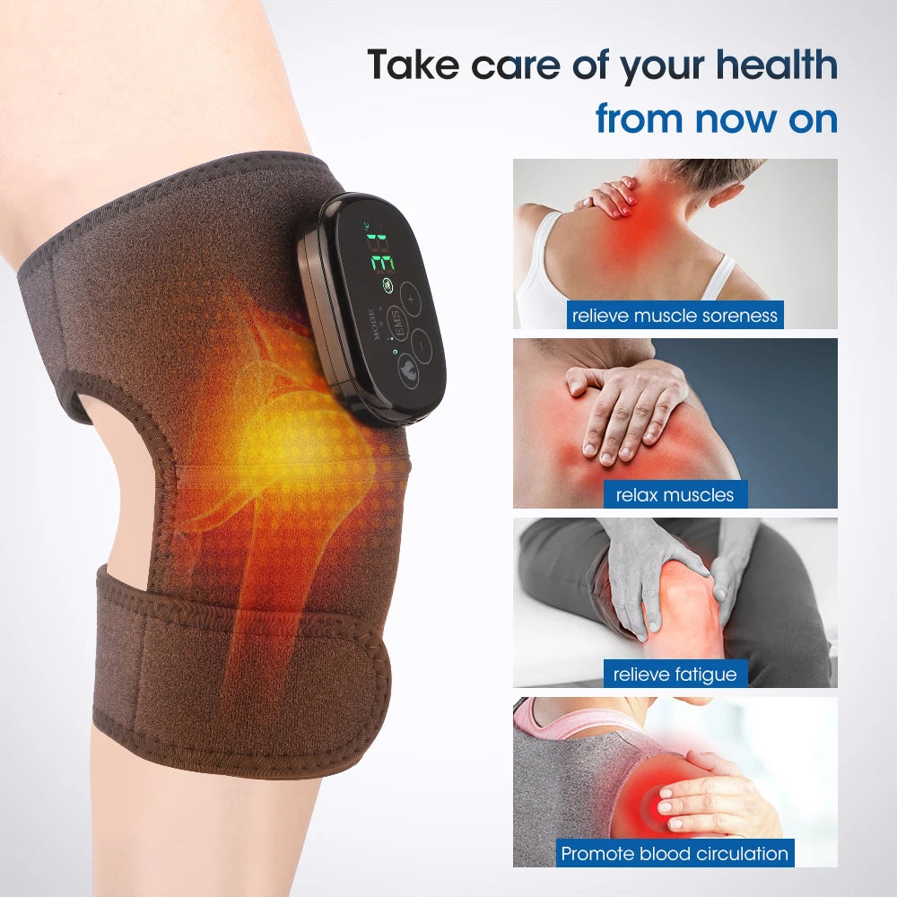 Eletric Heating Knee Massage Micro-current Vibrator Knee Pad Joint for