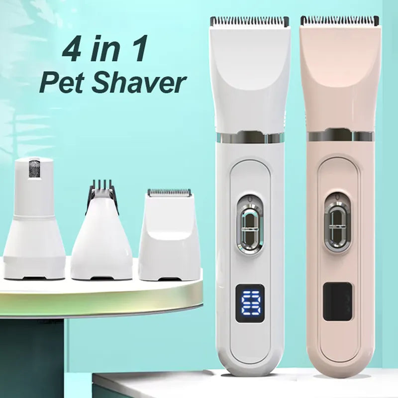 Dog Clippers Low Noise Paw Trimmer Rechargeable Pet Cat Grooming Kit 