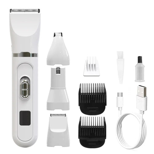 Dog Clippers Low Noise Paw Trimmer Rechargeable Pet Cat Grooming Kit 