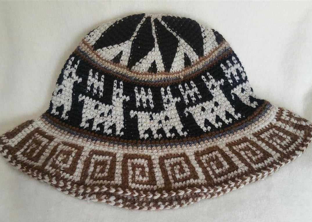 Hand Crochet Roll Up Rustic Alpaca Hat