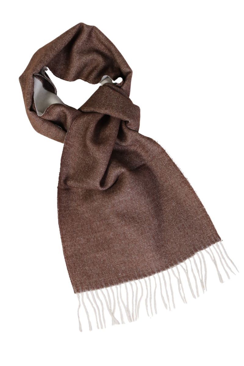 Alpaca wool brown double sided scarf