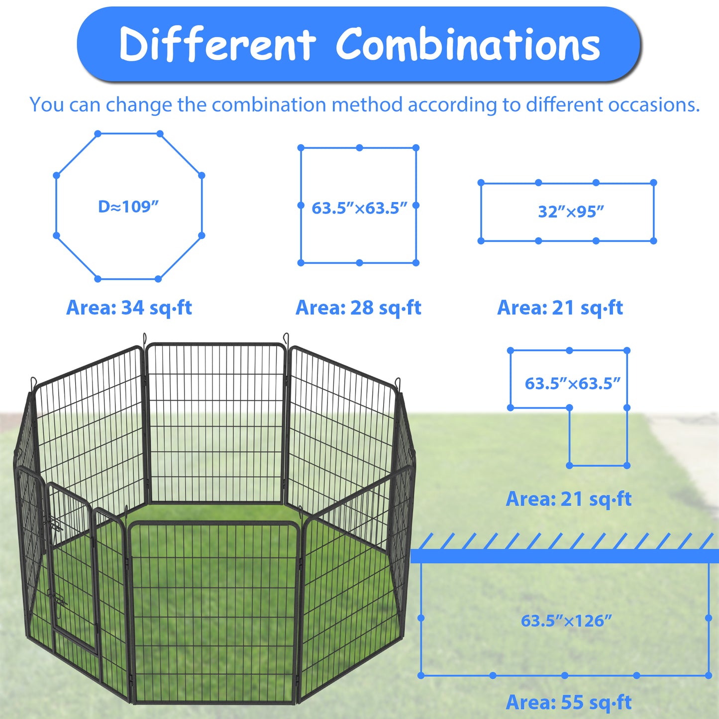 Dog Playpen Foldable 24 Panels Dog Pen 40" 