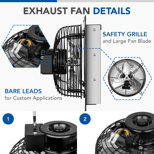 Shutter Exhaust Fan Aluminum with Speed Controller 7 Inch