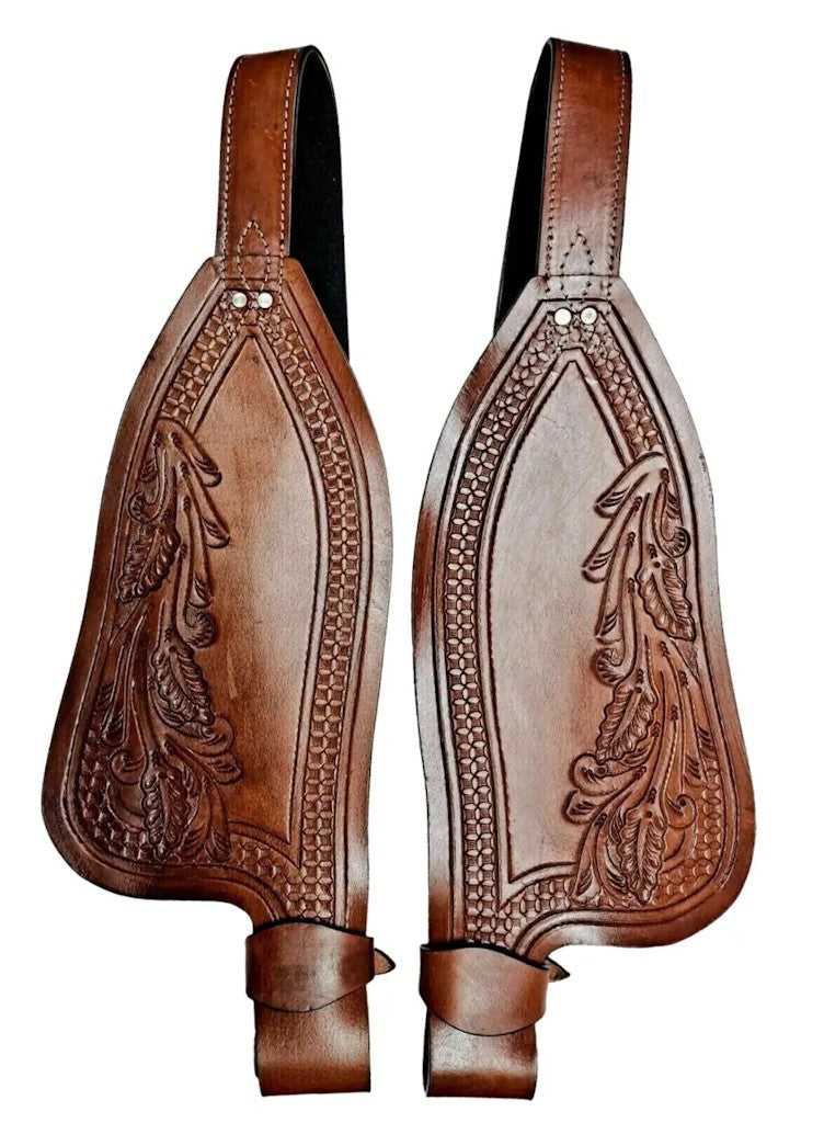 WESTERN LEATHER FENDER SET HORSE SADDLE WESTERN REPLACEMENT FENDERS