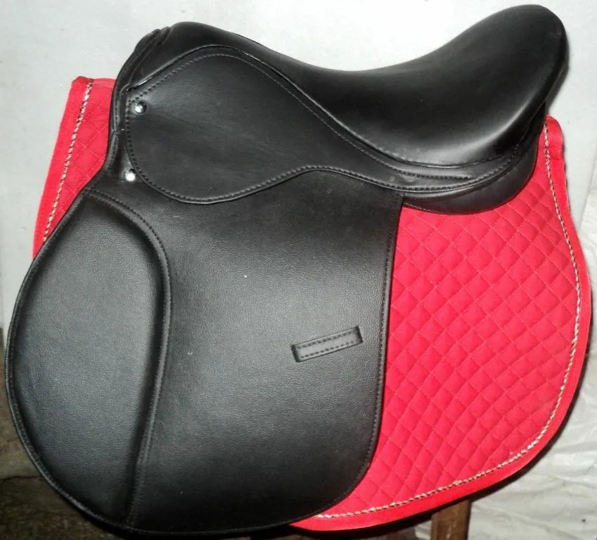 Genuine Black Leather Jumping English Riding Horse Saddle &amp; Tack