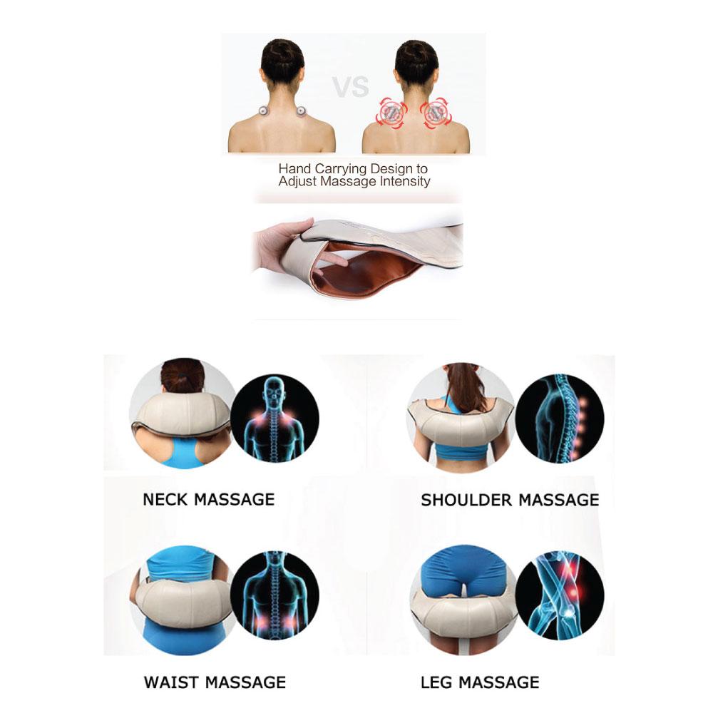 Cervical Massager - Neck Shoulders Back - Heat Knead Shiatsu Massage -