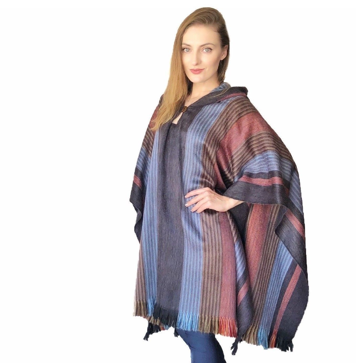 Six Band Alpaca Poncho