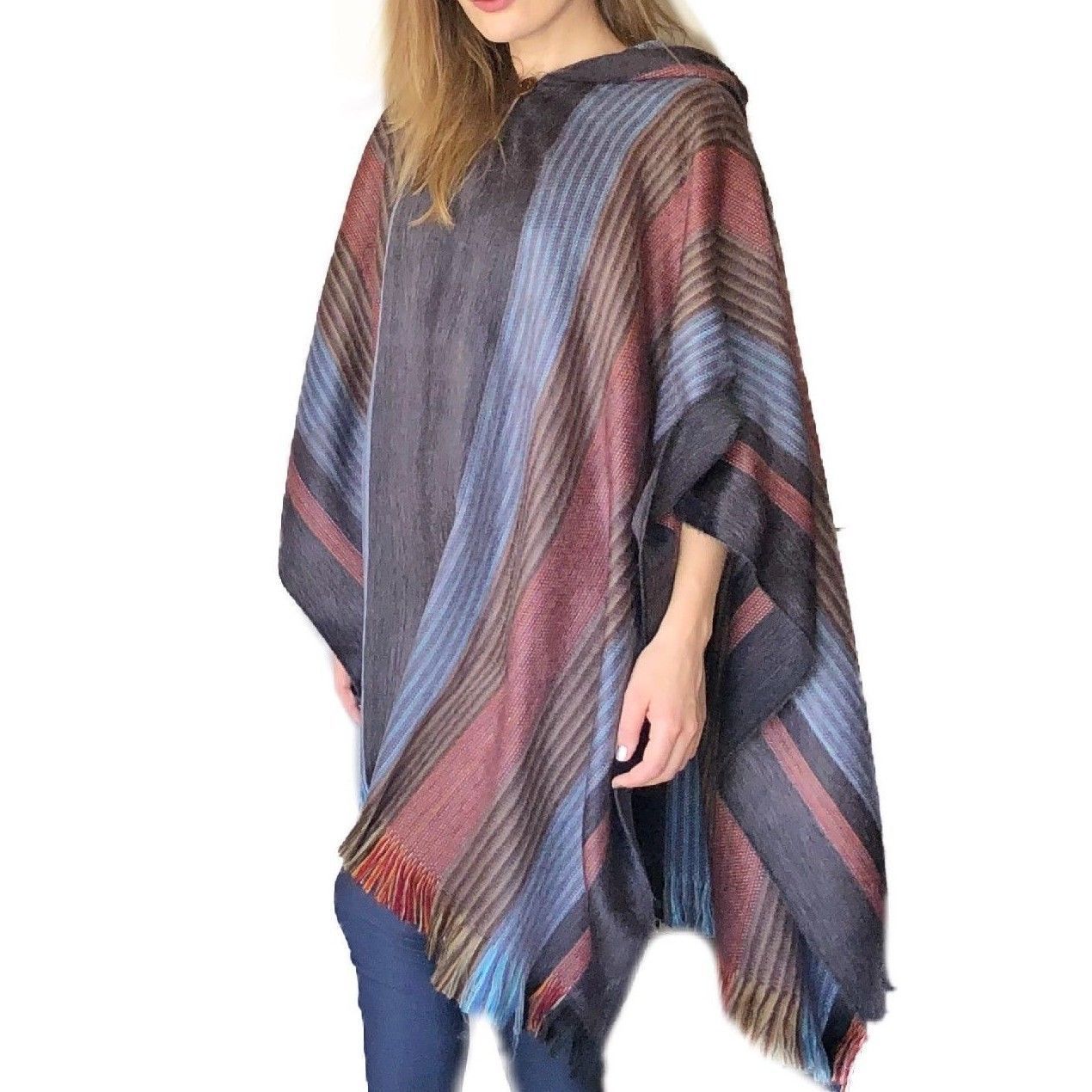 Six Band Alpaca Poncho