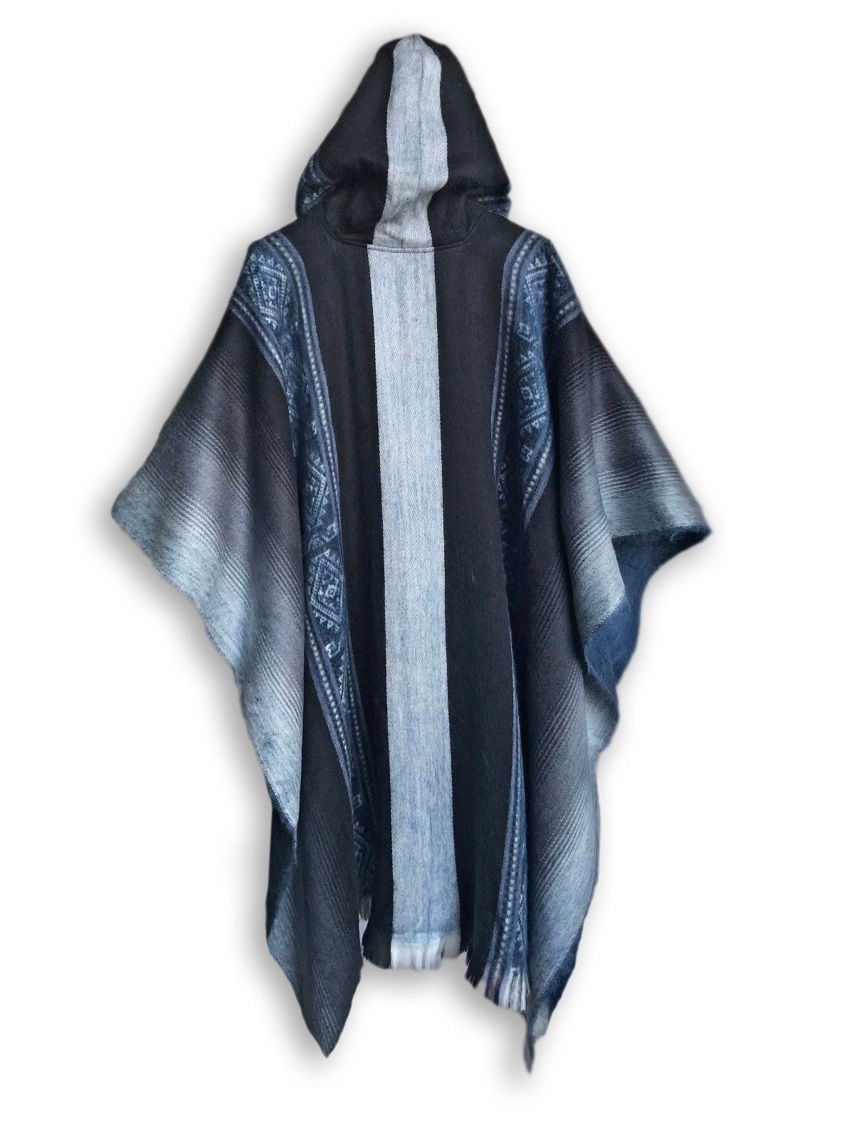 Soft Blues Alpaca Poncho