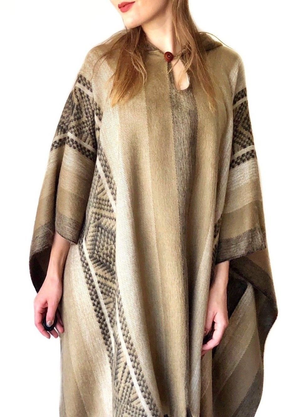 Soft Gold Incan Alpaca Poncho