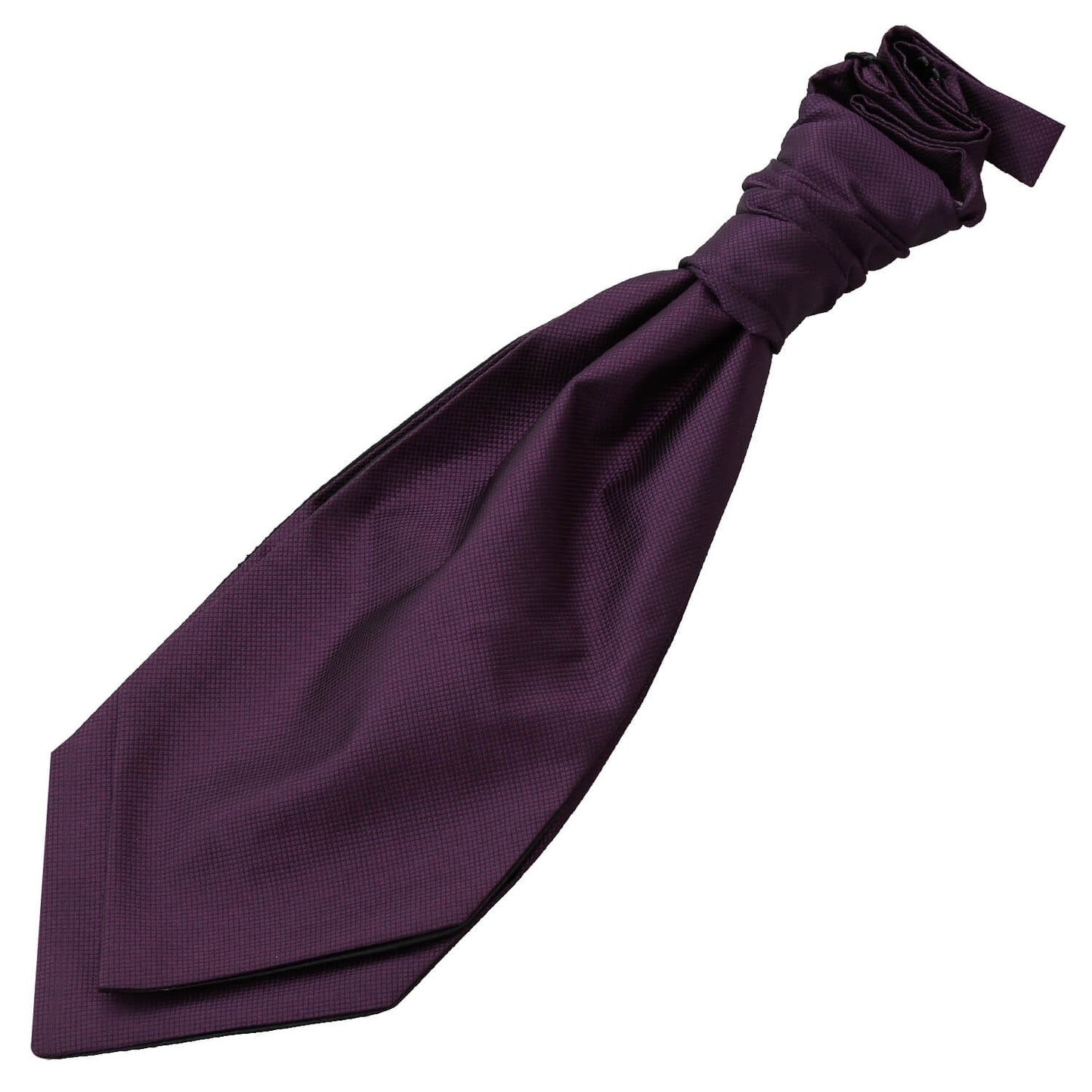 Solid Check Pre-Tied Ruche Cravat - Boys - Cadbury Purple