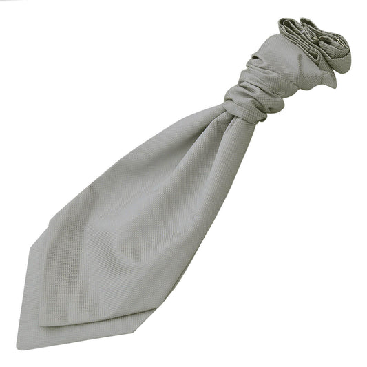 Solid Check Pre-Tied Ruche Cravat - Boys - Silver